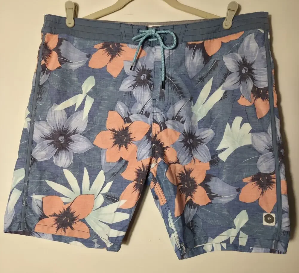 Rip Curl Boardshorts Mens 38 Surf Craft Floral Trunks Cotton, Polyester